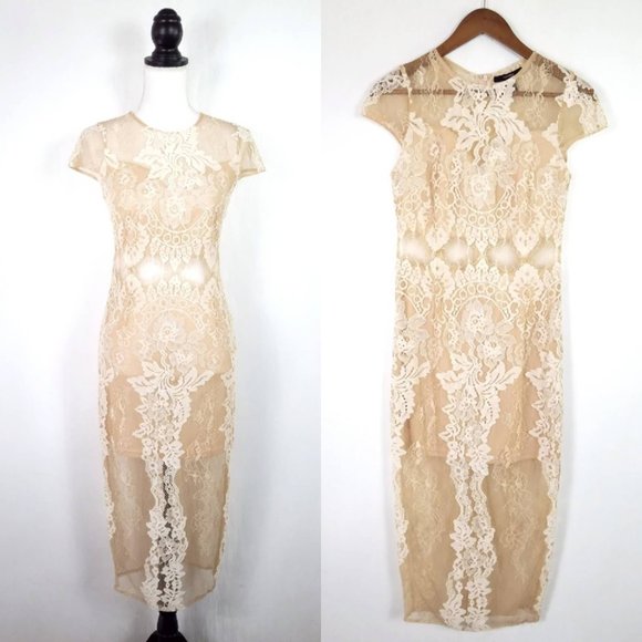 LOOKING FOR: Lace Embroidered Floral Midi Dress - Picture 1 of 1